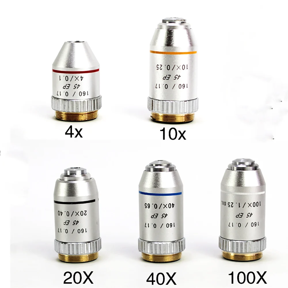 Полуплан ахроматического объектива 4X/10X/20X/40X/100X 195 мм конъюгированное расстояние