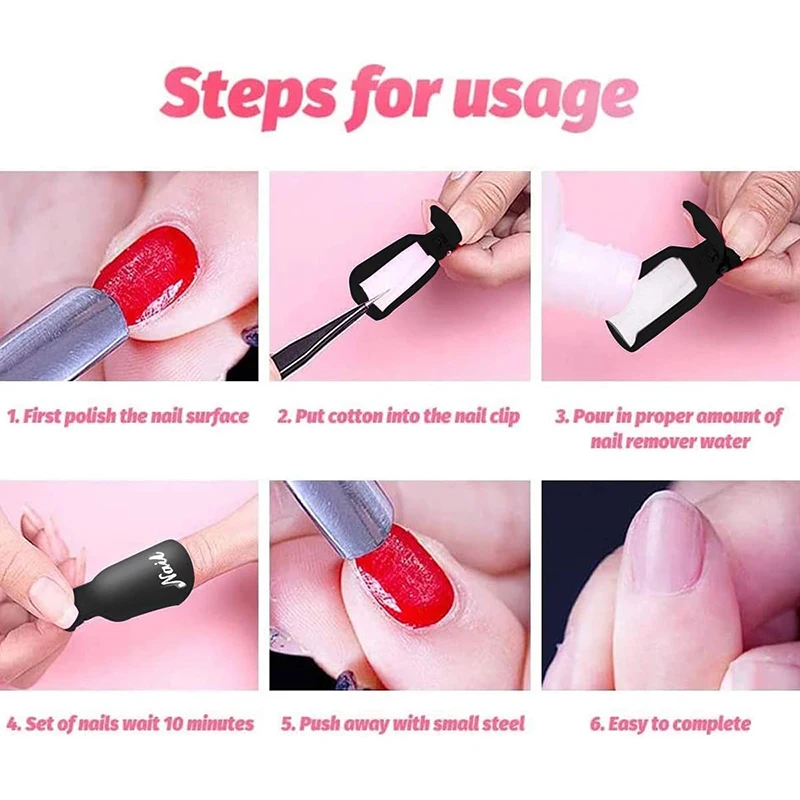 

10Pcs/Set Nail Art Unloading Clip, Unloading Set, Unloading Nail Glue Finger Cover, Nail Cover, Manicure Tool Nail Remover