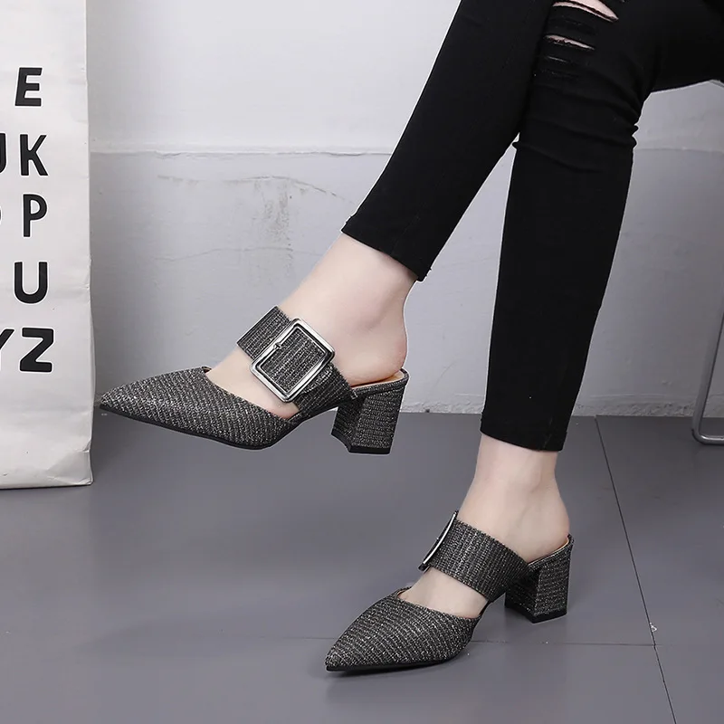 Женские модные повседневные ботинки с ремешком и пряжкой круглым носком