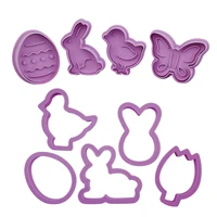 4pcsset easter food grade plastic cookie mold animal biscuit cutter 3d cartoon molds baking tools party cupcake diy supplies