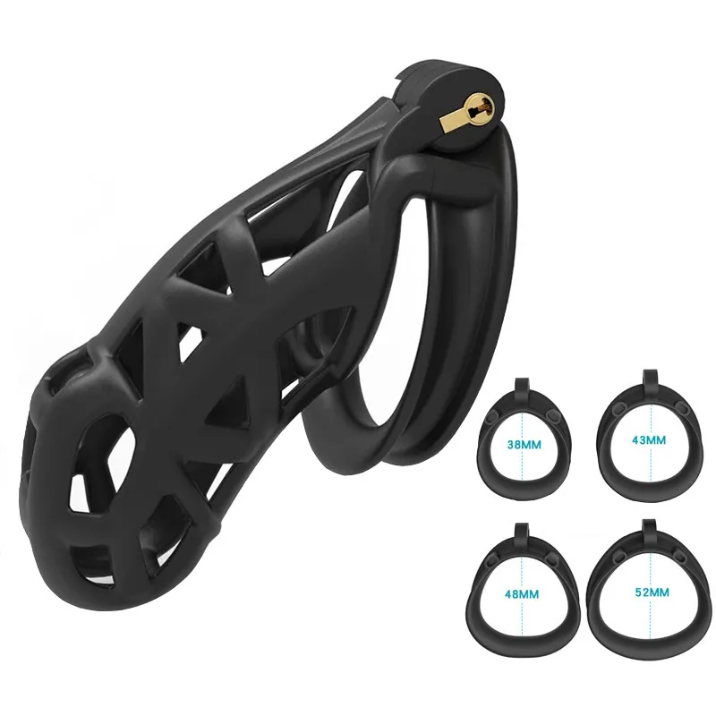 Новинка клетка на пенис Кобра мужское устройство верности 4 размера кольца