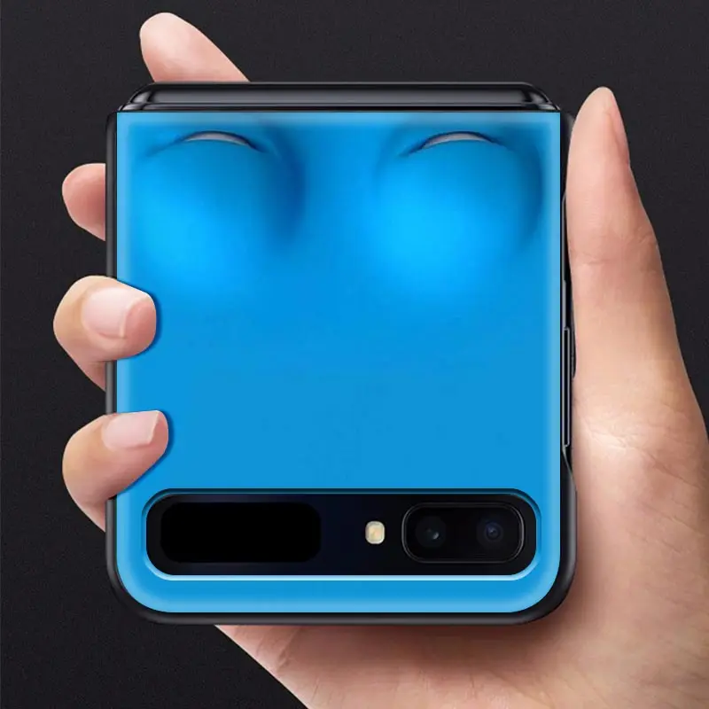 

Cute Cartoons Funy Face Phone Case For Samsung Galaxy Z Flip For Capa ZFlip 5G 6.7Inch PC Black Shell Hard Cases Fundas