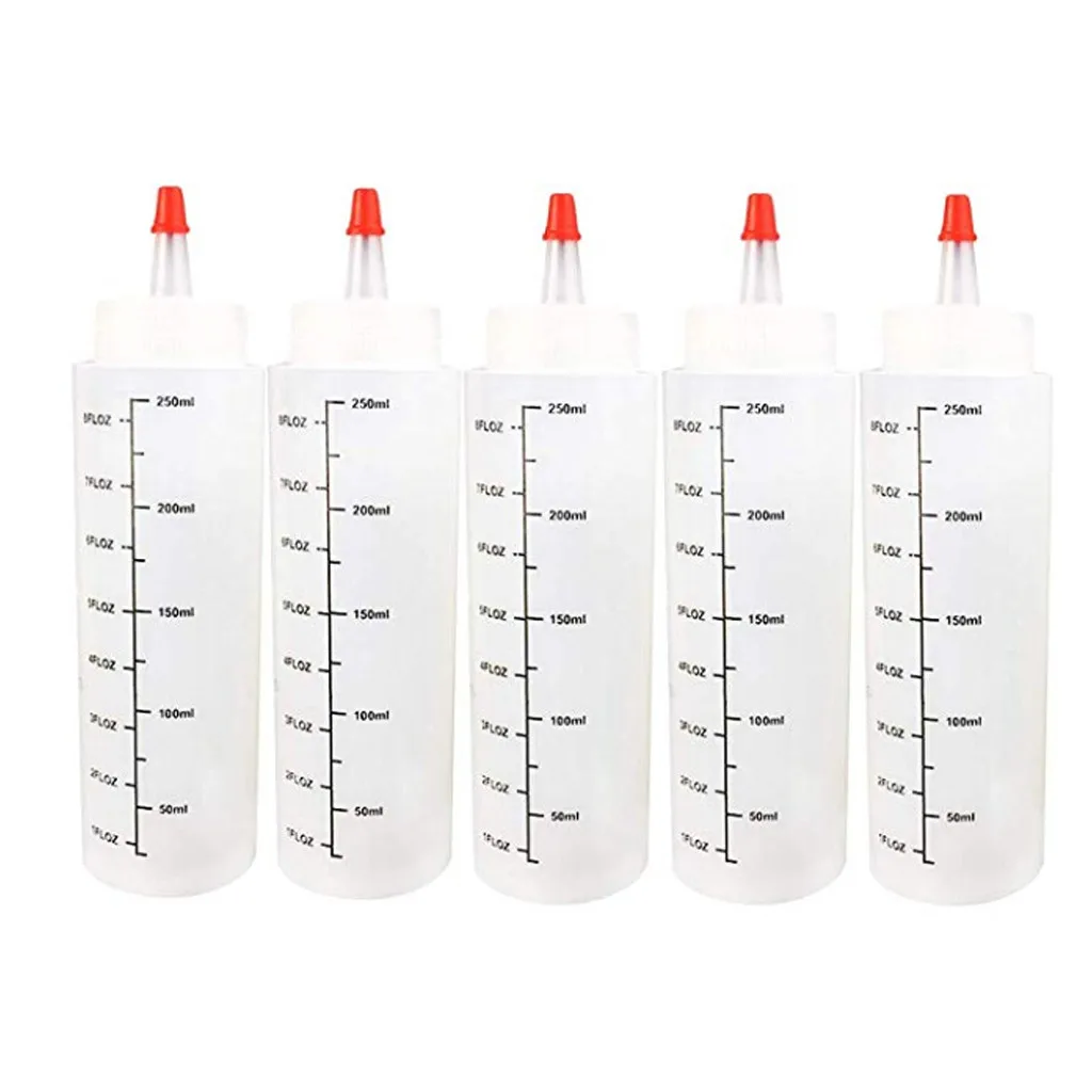 5 шт. 250 мл пластиковая игольчатая бутылка со шкалой для - Цена: 356,55 руб.