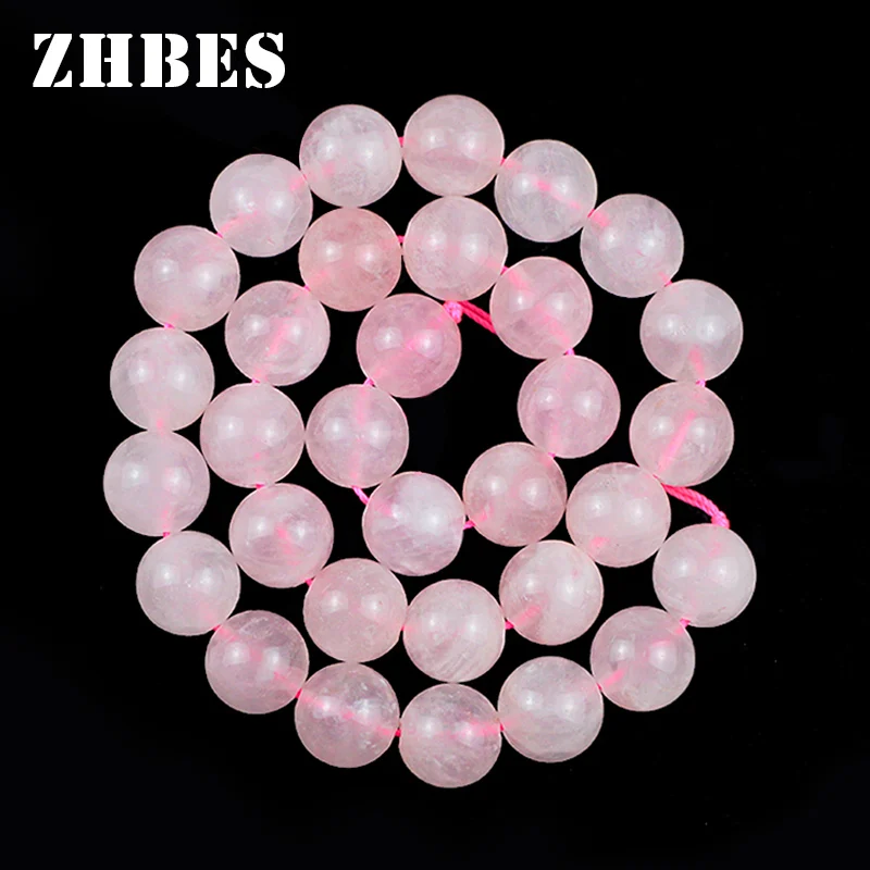 

Natueal Stone Pink Powder Agates Beads 4/6/8/10/12MM Crystal Round Loose Beads For Jewelry Making DIY Bracelet Accessories