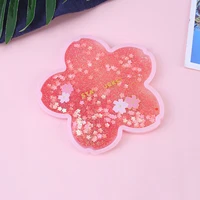 new cute coasters rabbit romantic cherry blossom season ocean quicksand silicone water cup mug placemat cushion insulation pad