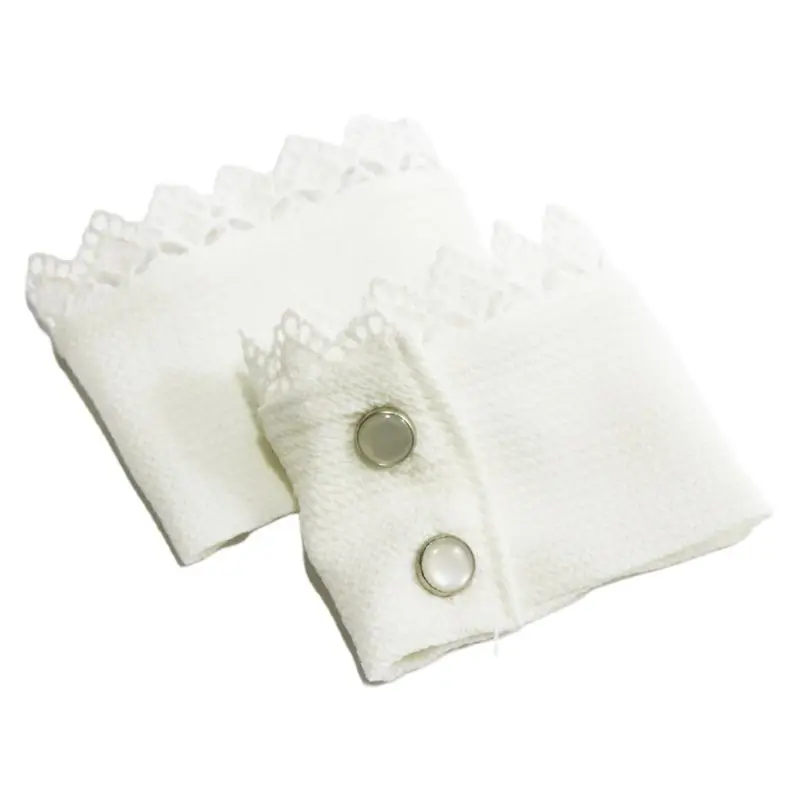 

1Pair Detatchable Pleated Ruffles Fake Sleeve Chiffon Lace Floral False Cuffs