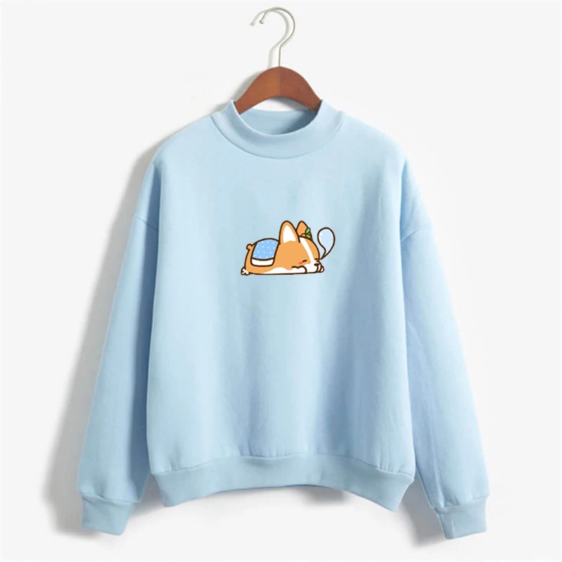 Толстовка с рисунком Шиба ину толстовка капюшоном Пастельная Kawaii для сна Сиба