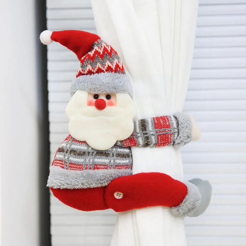 

Christmas Theme Curtain Buckle Mini Santa Claus Elk Snowman Shape Ornament Christmas Decoration For Home Xmas Gifts 46X14cm Q7Q3