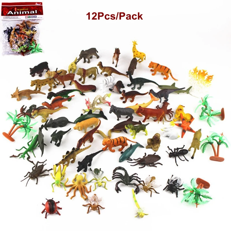 12 см имитация морского животного динозавр игрушка насекомое паук жук Зодиак