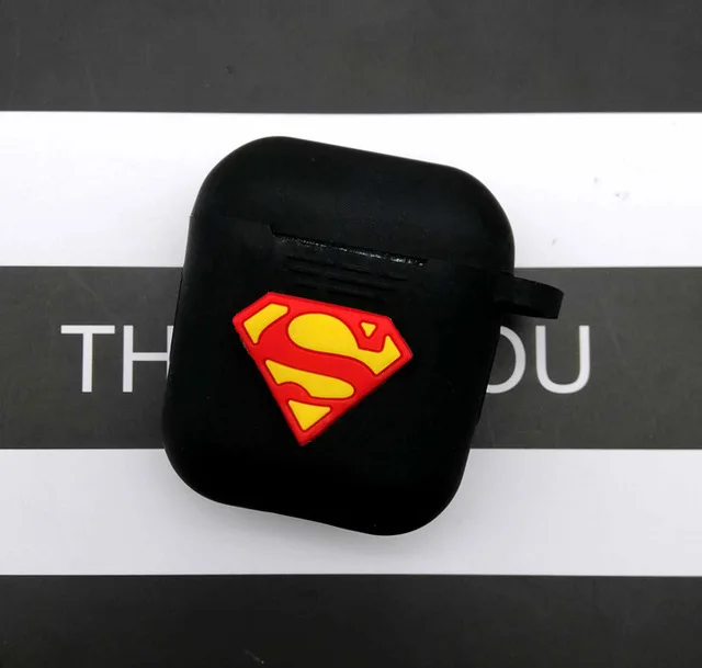 black Suermam Мультяшный беспроводной Bluetooth чехол для наушников для Apple AirPods 2 Силиконовый зарядный чехол для наушников Защитный чехол для AirPods - Цвет: black Suermam
