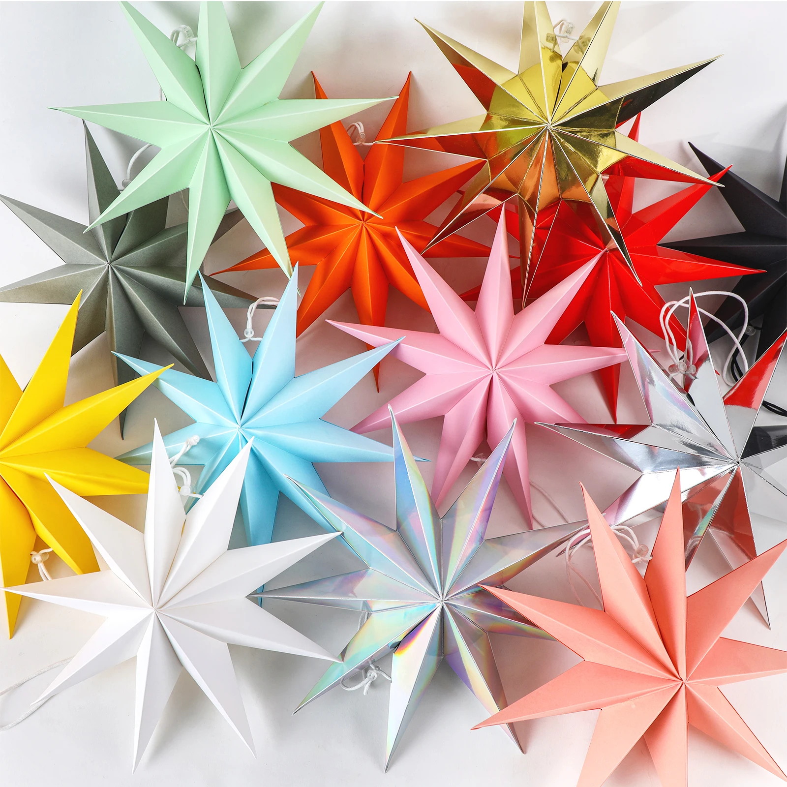 11 цветов Новогоднее украшение Рождественская бумажная звезда Рождественское 30