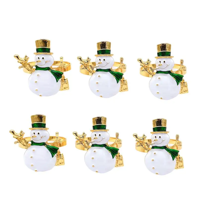 

6PCS Christmas Napkin Rings Wedding Napkin Rings Decoration Ring Table Decoration Accessories For Dinner Table Napkin Party