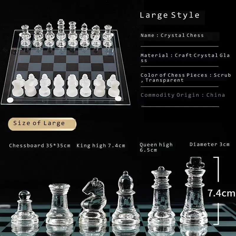 Складной Шахматный набор Chessbaord из хрустального стекла элегантные стеклянные