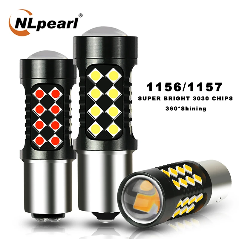 

NLpearl 1X Signal Lamp 1156 Ba15s P21w Bau15s Py21w Led 3030SMD Bay15d P21/5w 1157 Led Turn Signal DRL Lights Brake Lamp 12V