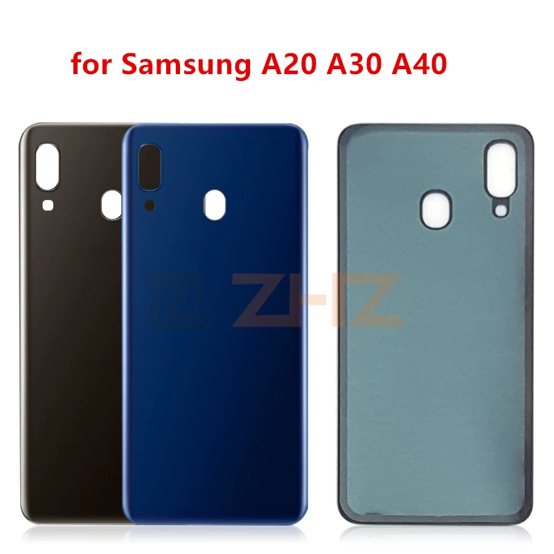Для SAMSUNG Galaxy A20 A205 A30 A40 A405 задняя крышка батарейного отсека задняя пластиковая мягкая крышка Корпус чехол запасные части