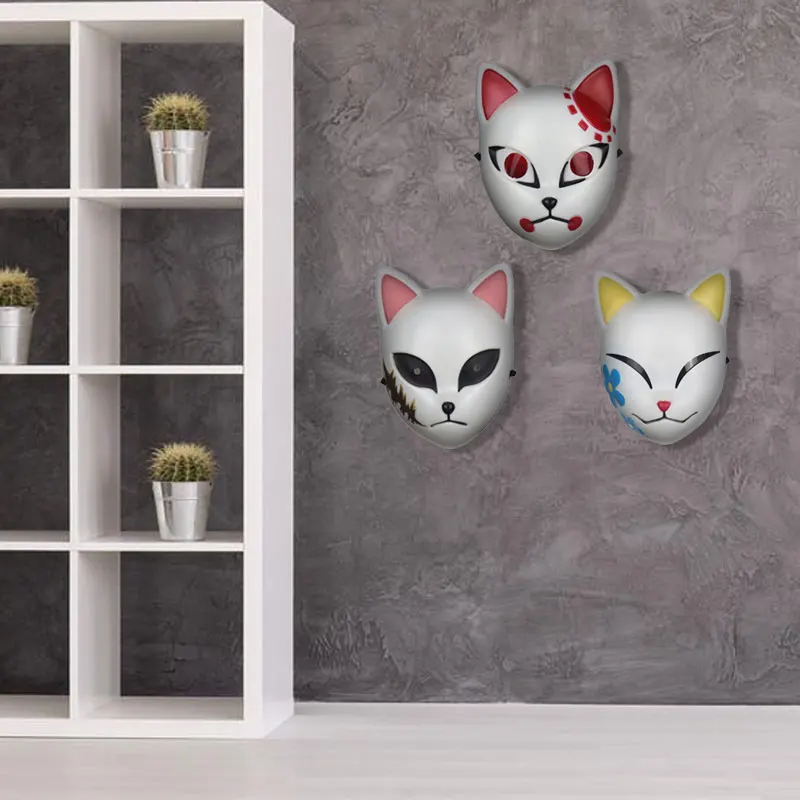 

Anime Demon Slayer LED Mask Cosplay Sabito Kamado Makomo Cute Masks Halloween Party Costume Props