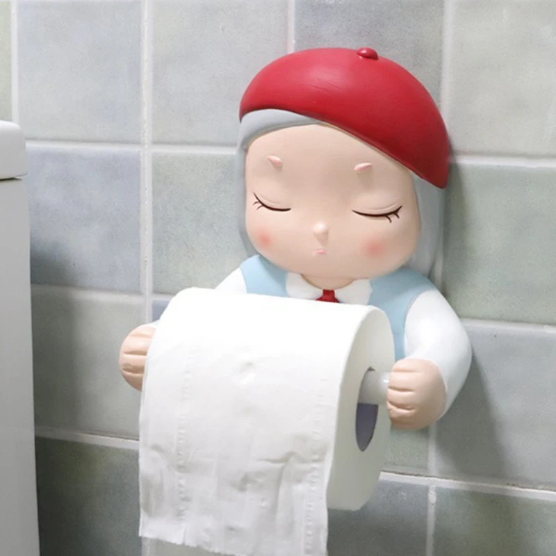 Вешалка для туалетной бумаги без перфорации с мультяшным рисунком подвесная