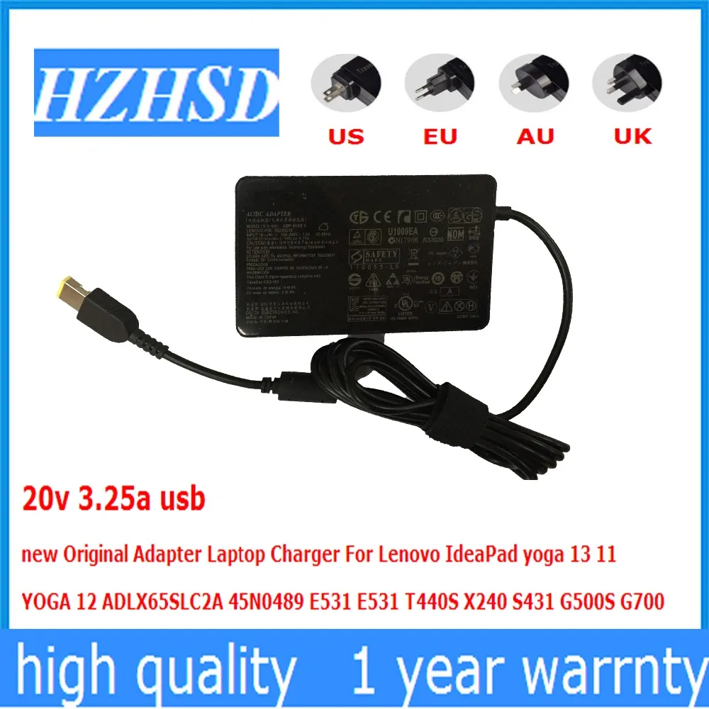20v 3.25a usb Новый оригинальный адаптер зарядное устройство для ноутбука Lenovo IdeaPad yoga 13