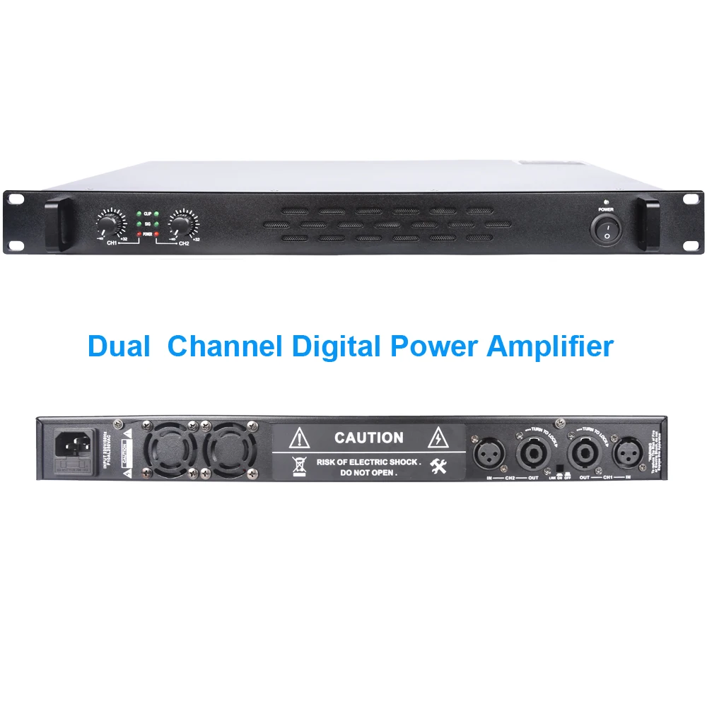 

MiCWL Audio Dual Channel 2600W Digital Amplifier 4 Channel 6400 Watts High Power AMP 1U 19 inch Design