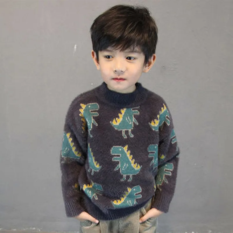 2020 winter boy girl kid thick Knitted bottoming turtleneck shirts solid high collar pullover sweater fall | Детская одежда и