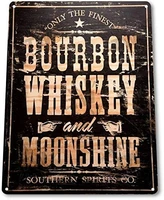 smartcows retro metal tin sign 8x12 inches bourbon whiskey moonshine vintage weathered wall decor bar man cave