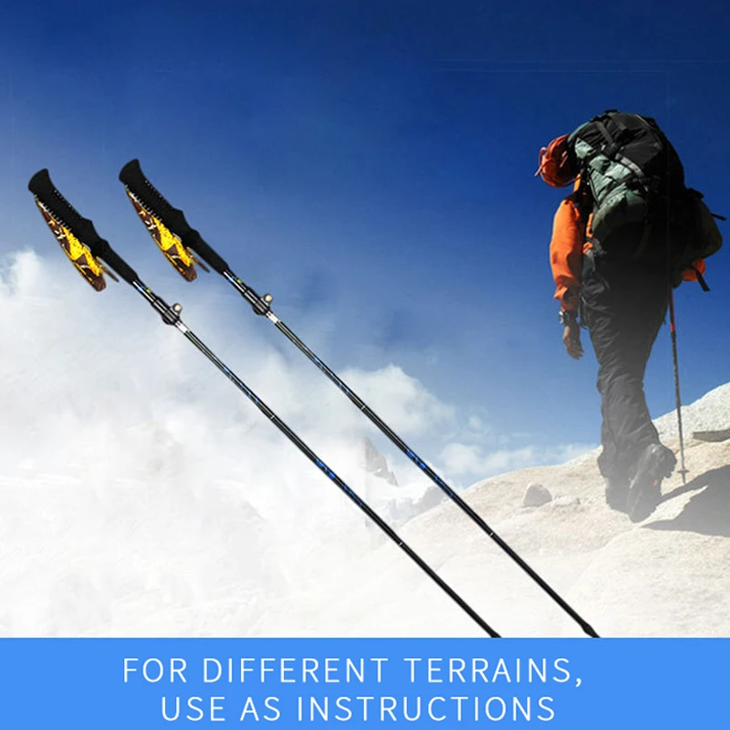 Складная карбоновая алюминиевая палка для треккинга 5 секционная
