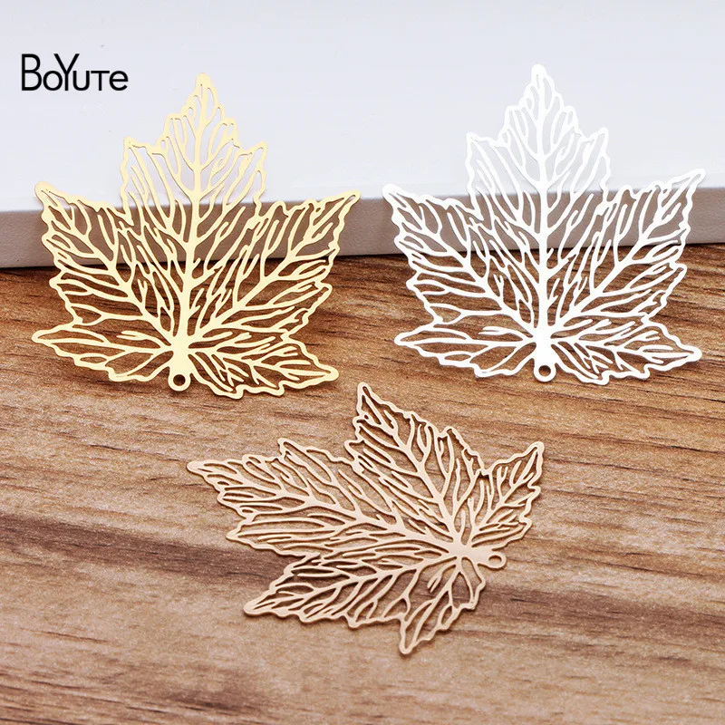 Филигранные металлические листы в виде кленового листа BoYuTe 10 шт. 45*43 мм