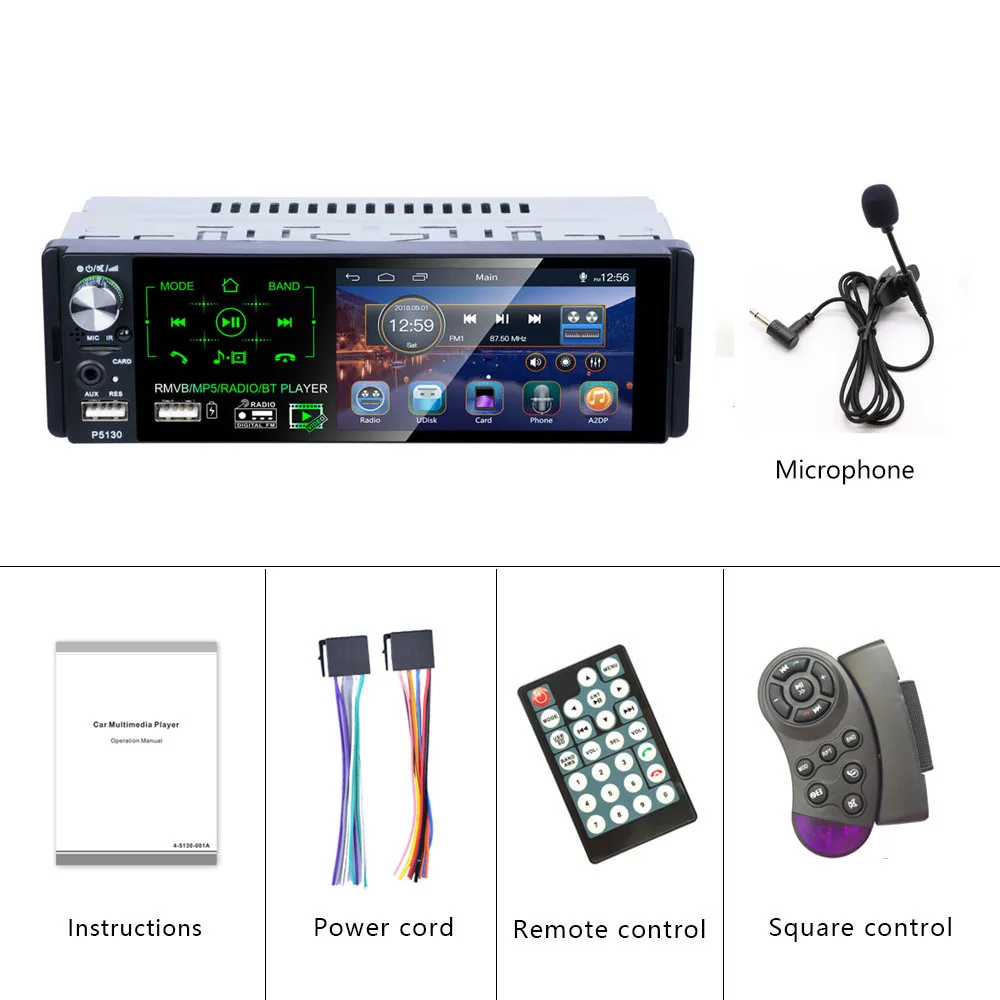 

Автомагнитола LeeKooLuu, 1 Din, стерео, аудио, RDS, микрофон, 4,1 дюйма, MP5, видеоплеер, USB, MP3, TF, In-dash, мультимедийный плеер
