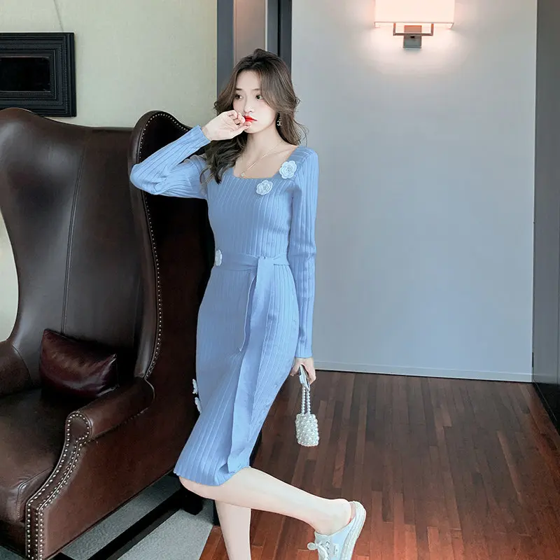 

Casual Women Spring Summer Dresses Fashionable Elegant V-Neck High Waist Vintage Korean Style Lady Office Lady Mini Dress