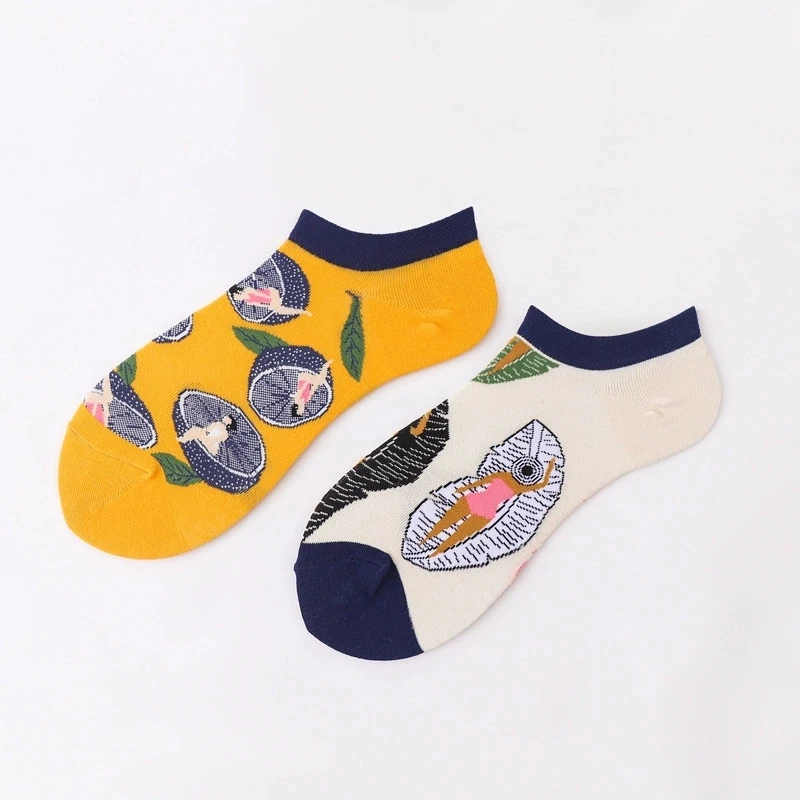 

5 pairs Women Short Socks Cute College Fresh Female Socks Girls Sock Unisex Creative Colorful Multiple Low Ankle Socks Summer
