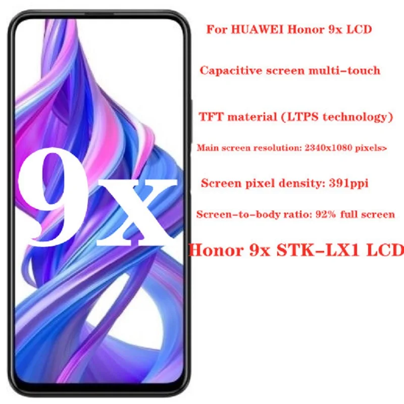 Pantalla Original con Marco, adecuada para Huawei Honor 9x STK-LX1, digitalizador t&aacute;ctil LCD, edici&oacute;n Global avanzada-2