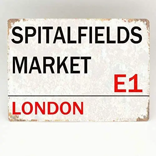 

Spitalfields Market 8"x12"Metal Aluminum Sign for Men Women,Wall Decor for Bars,Restaurants,Cafes Pubs