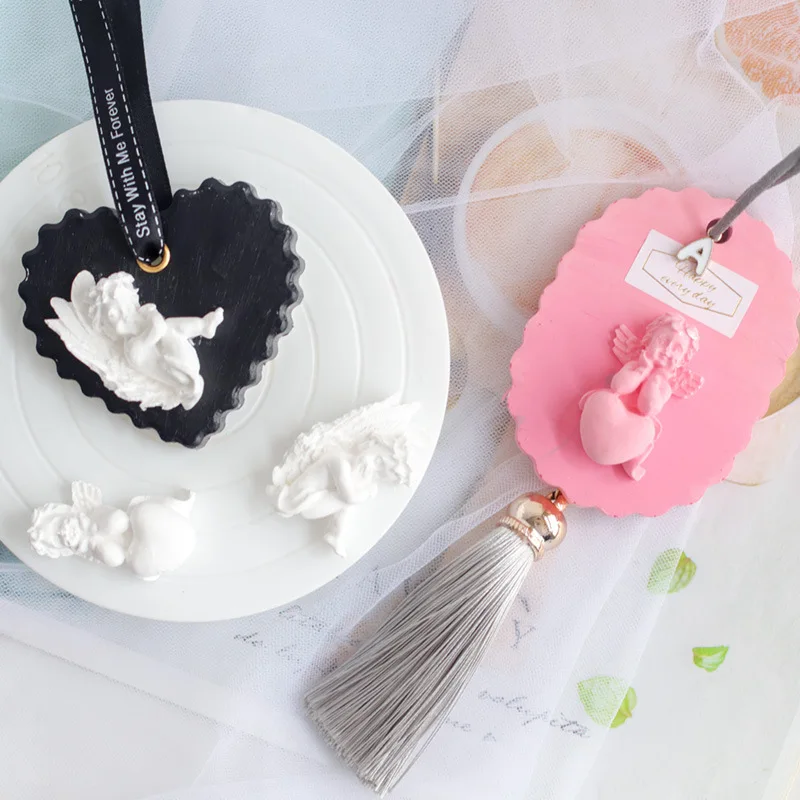 

Heart-Shaped Little Angel Silicone Mold Fondant Epoxy Resin Aroma Stone Ornaments Mould For Pastry Cupcake Decorating Kitchen