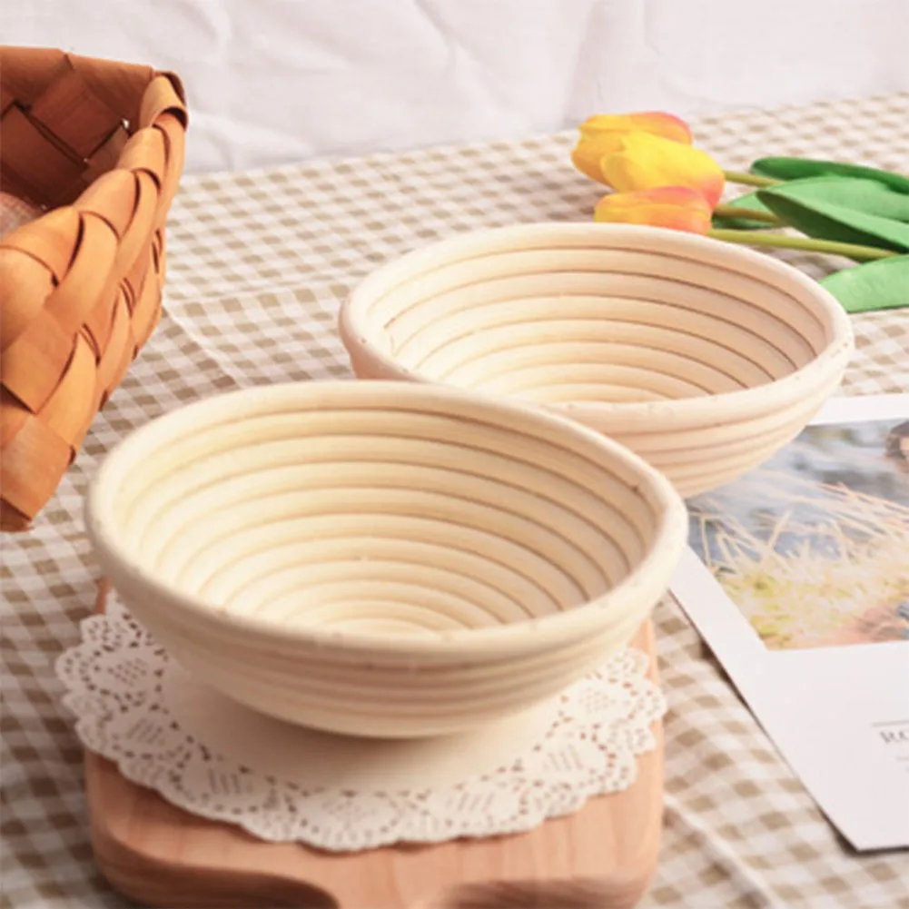 

Round Natural Rattan Fermentation Basket Bread Banneton Dough Wicker Rattan Mass Proofing Proving Baskets Rattan DIY Tool 4 Size