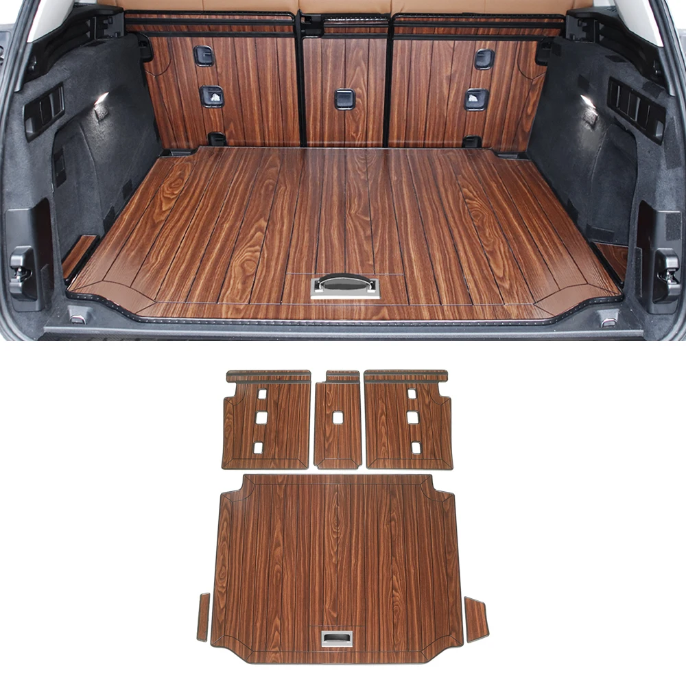 

Автомобильные аксессуары для BMW X5 G05 2018-2021, коврики для багажника, комплект подкладок из синтетического дерева, деревянные коврики, коврики д...