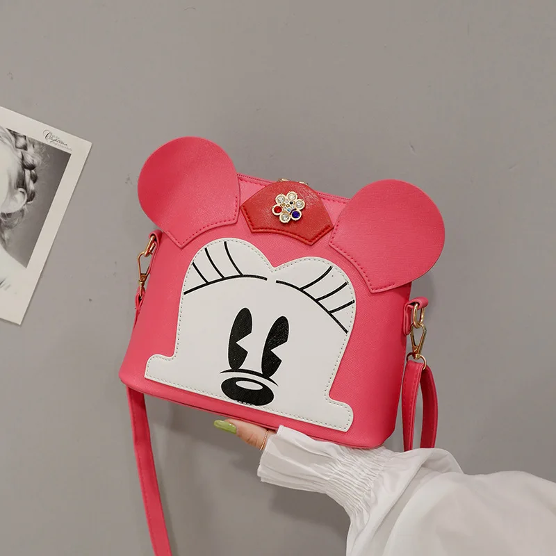 

Disney cartoon new pu Mickey shell bag ladies cute one shoulder messenger portable coin mobile phone bag girl lipstick powder ba