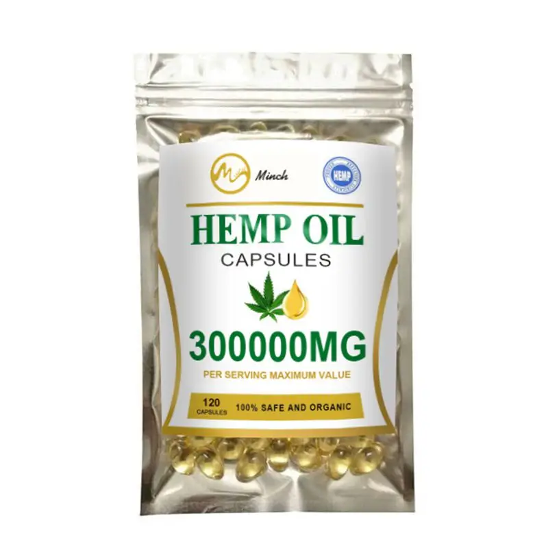 

Minch 120pcs Oil Capsule H emp Oil Softgel Capsules Anti-Ageing Beauty Pain Relief Stress Anxiety Help Sleep Insomnia Item