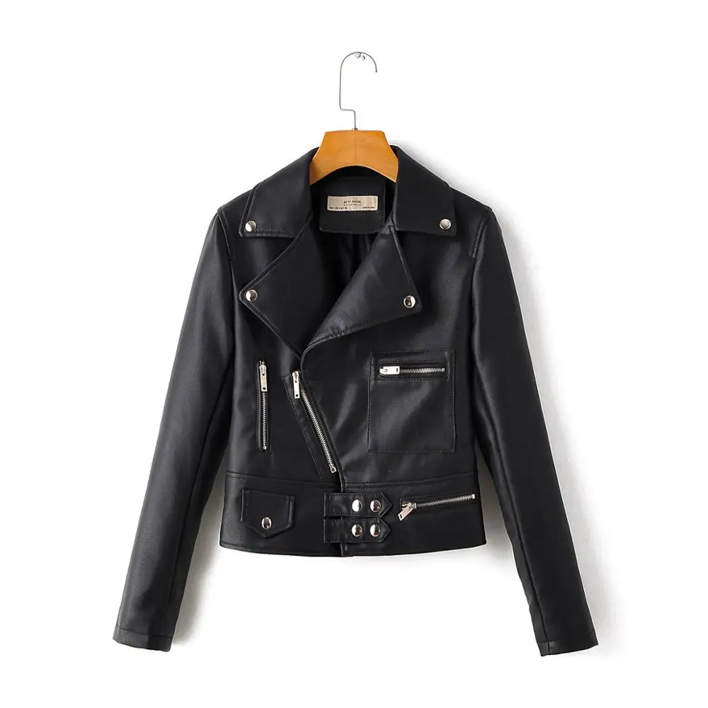 New Arrival 2020 brand Winter Autumn Motorcycle leather jackets pink jacket women coat slim PU Leather | Женская одежда