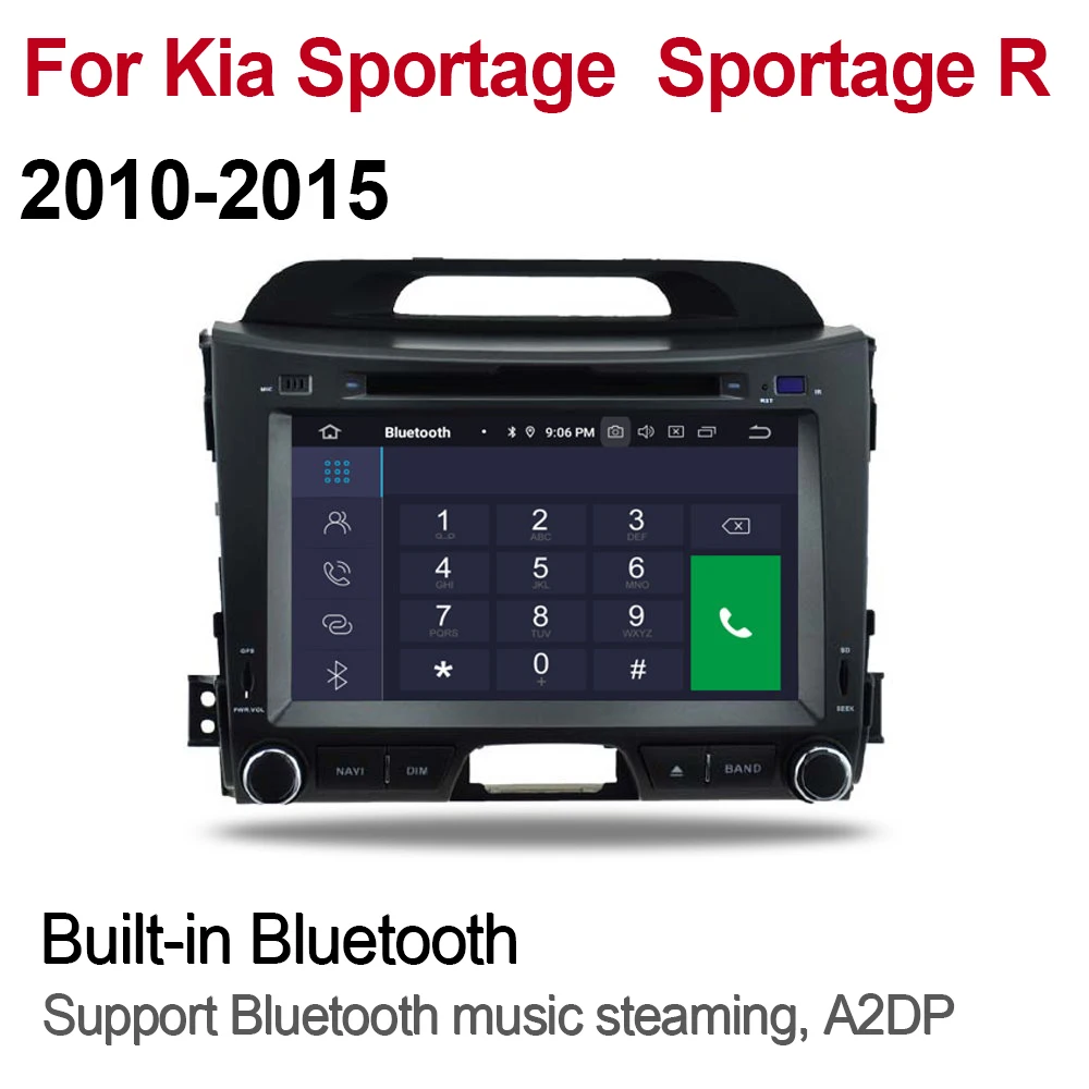 2 Din Автомобильный мультимедийный плеер Android 9 авто радио для Kia Sportage R 2010 ~ 2015 DVD GPS 8