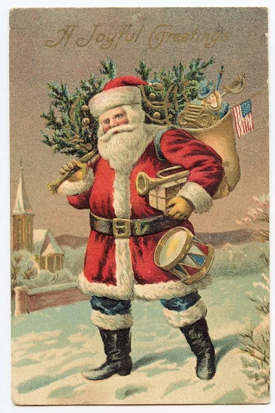 

Joyful Christmas Vintage Santa Christmas Metal Tin Sign Wall Plaque, Christmas Tin Sign , Christmas Gift