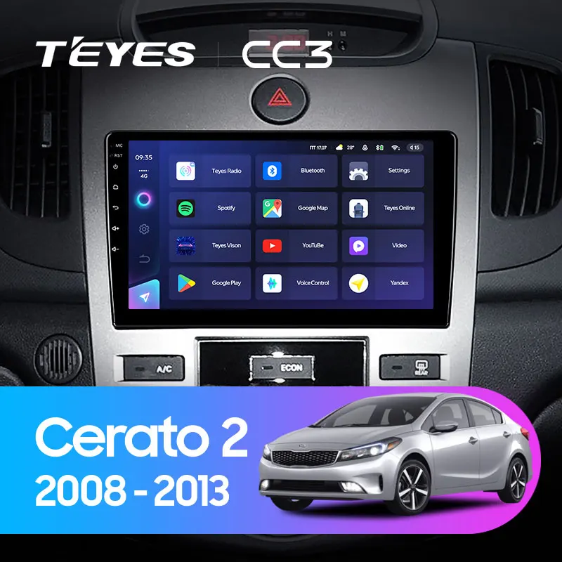 TEYES CC3 Штатная магнитола For Киа Серато 2 TD Kia Cerato 2008 - 2013 до 8-ЯДЕР 6 + 128ГБ 27EQ DSP