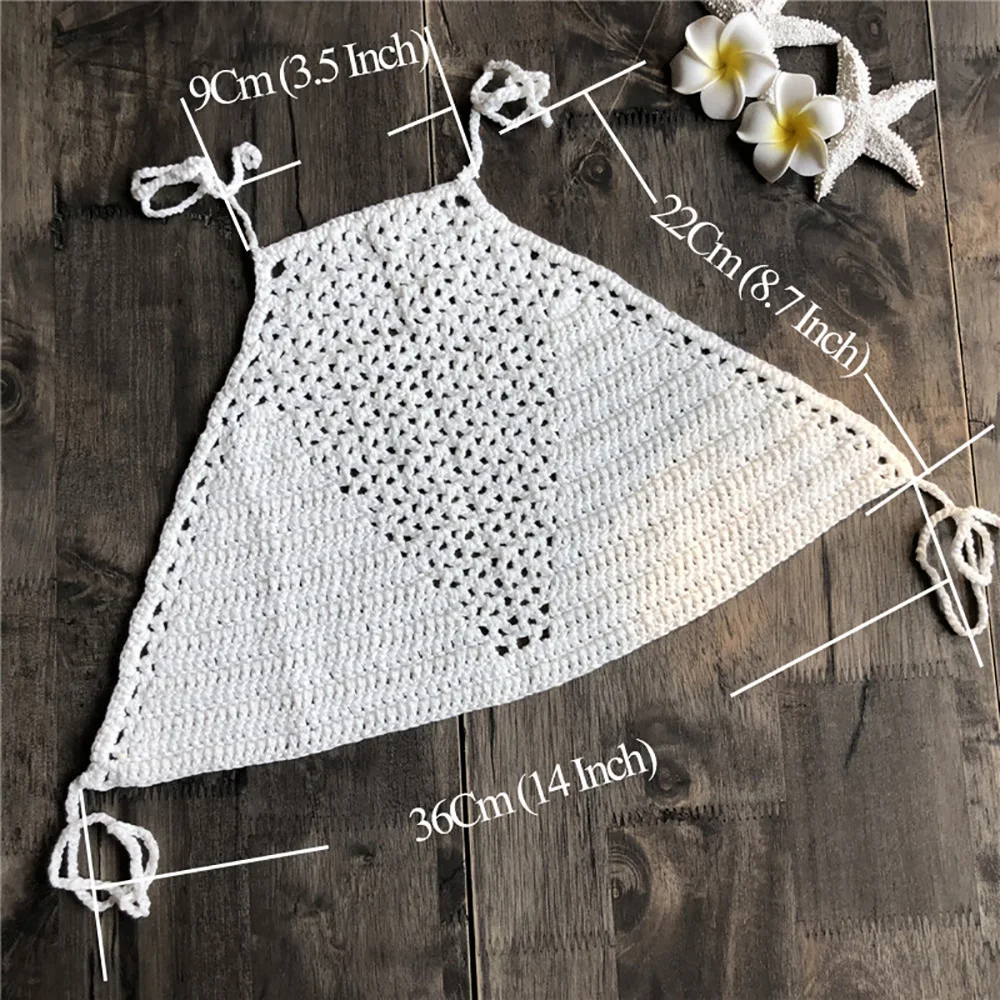 Бикини ручной работы вязаный крючком Топ бюстгальтер женские купальники топы