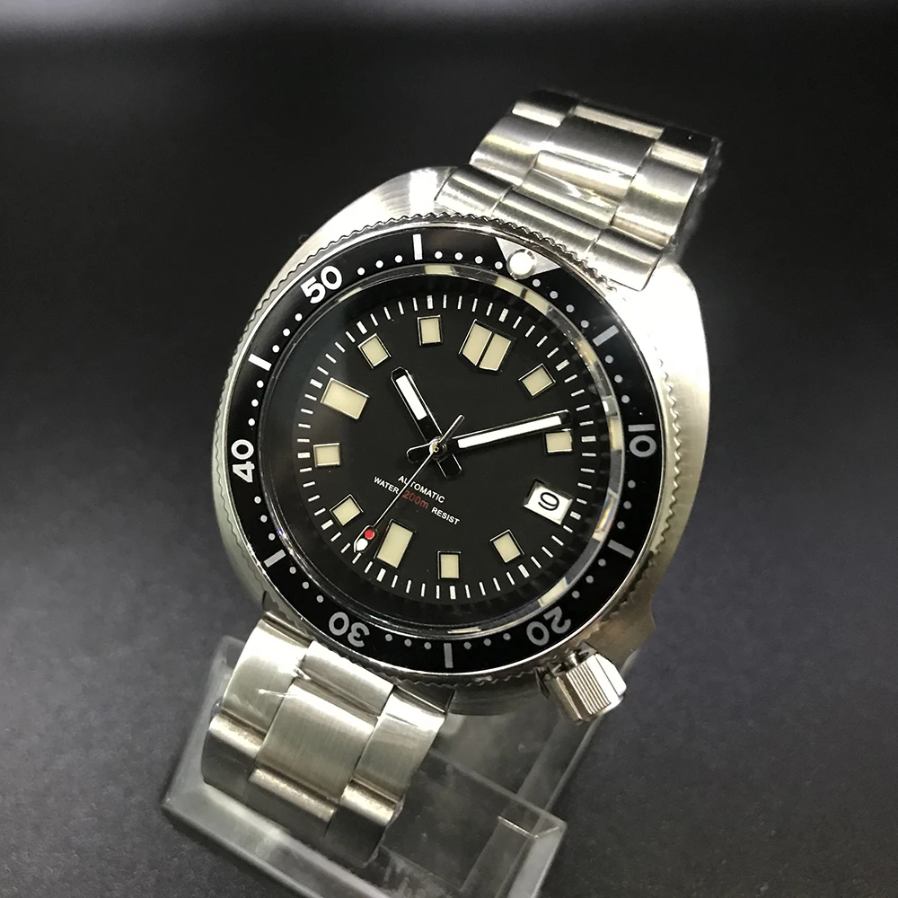 Винтажные часы для дайвинга Tuna 6105, классические водонепроницаемые мужские автоматические наручные часы 200 м, водонепроницаемые сапфировые мужские стальные часы для мужчин