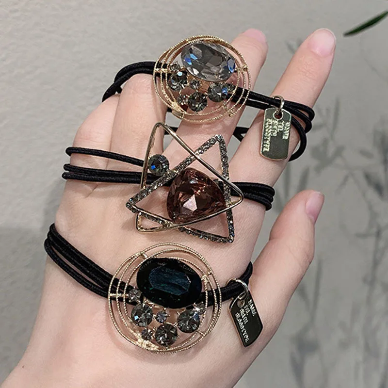 Женские элегантные эластичные резинки для волос с кристаллами в виде планеты
