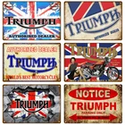 Винтажный настенный плакат Triumph, винтажный Ретро настенный Декор для дома и ресторана, Металлический Настенный декор, художественный металлический знак, Жестяная Табличка