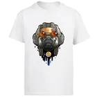 Футболка мужская оверсайз с принтом собаки войны, Милая футболка с коротким рукавом и круглым вырезом, уличная одежда в стиле Харадзюку, летняя одежда