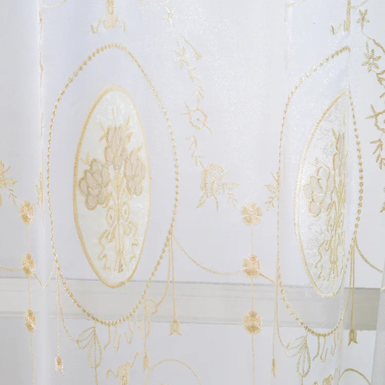 

Northern European Style Cationic European Embroidery Shading Curtains for Living Dining Room Bedroom.