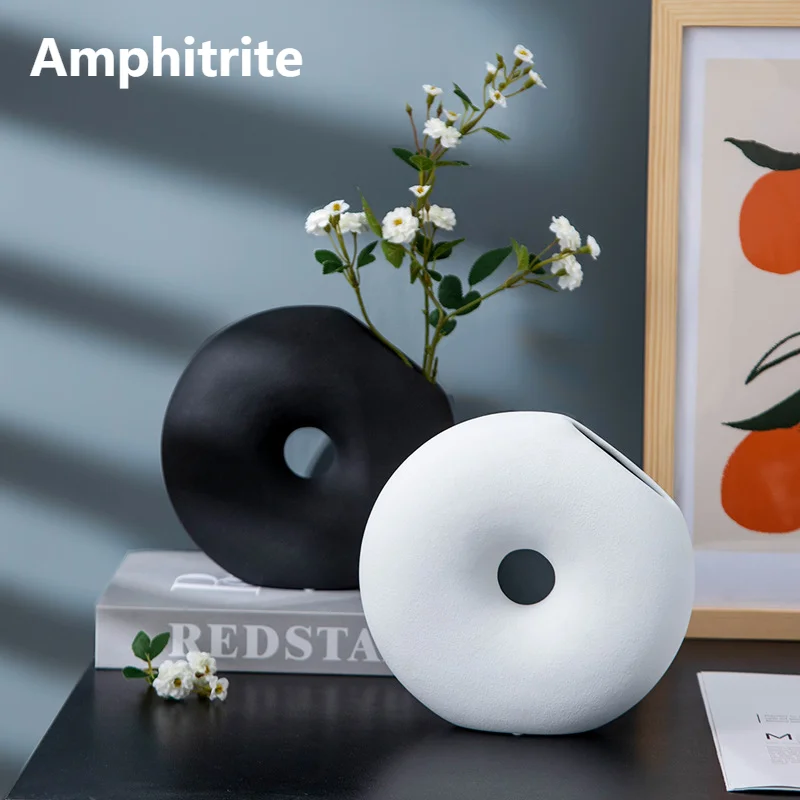 

Black Terrarium And White Creative Ceramic Vase Nordic Home Wedding Decoration Accessories Living Room Items Be Home