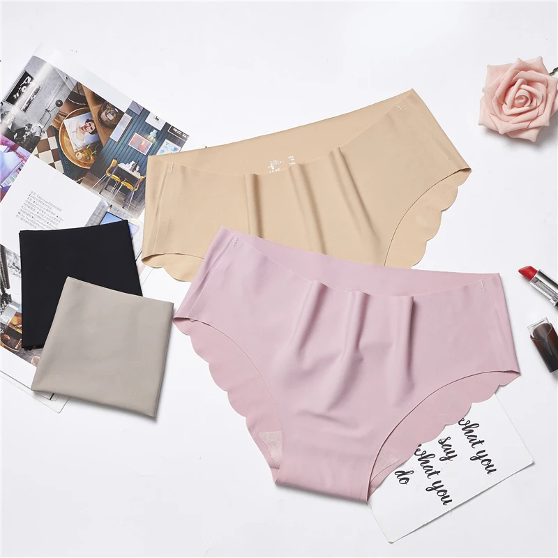 Сексуальный бесшовный Комплект трусов нижнее белье из шелка женское удобное