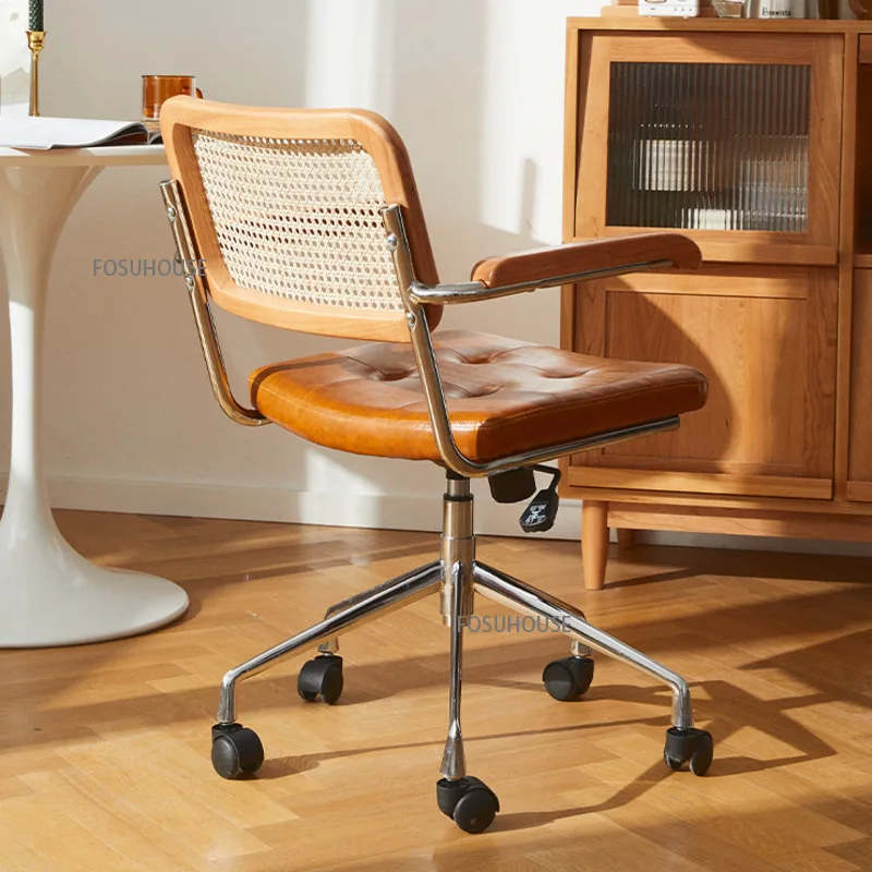 Офисное кресло из ротанга простой скандинавский подъемник для домашнего